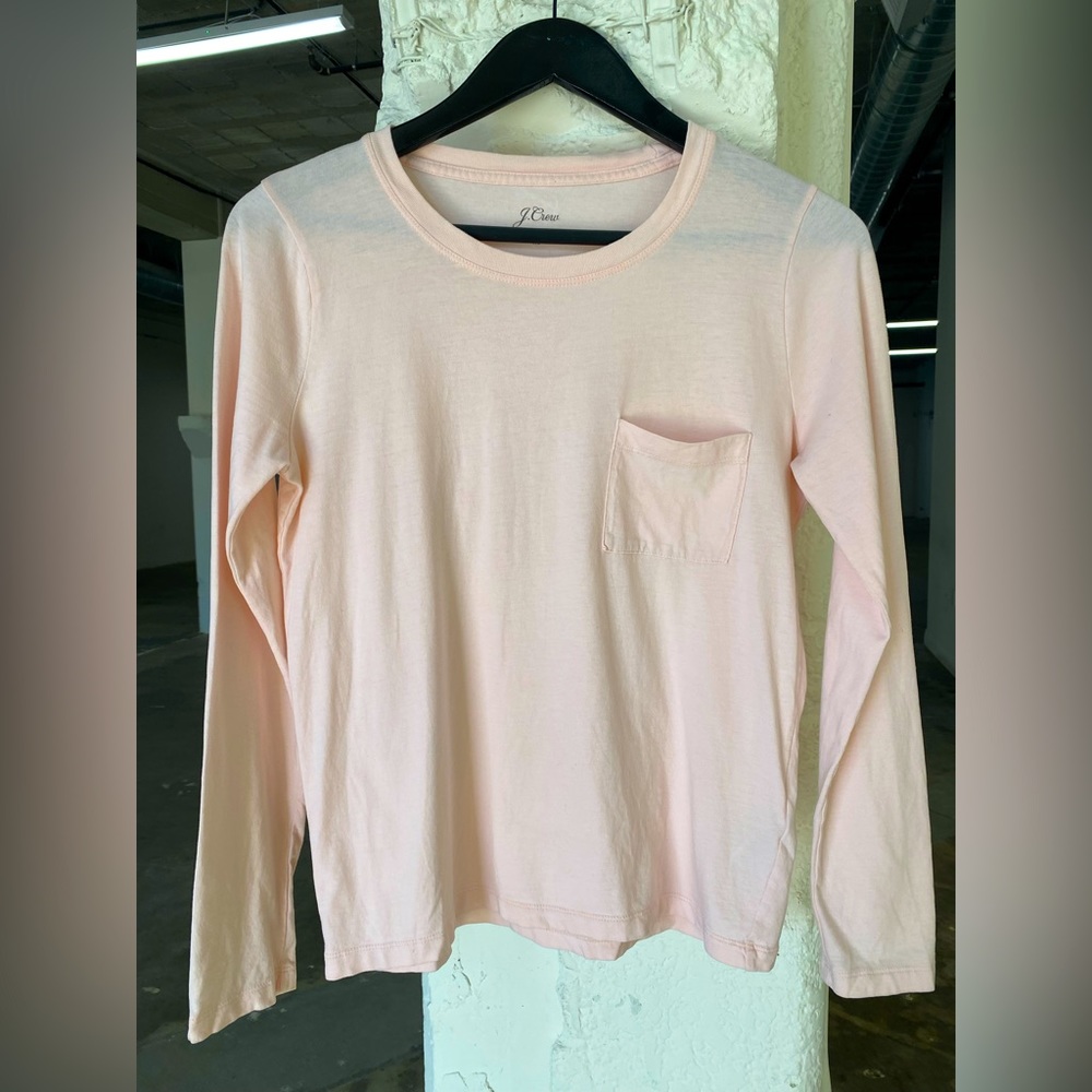 Pink J Crew long sleeve shirt